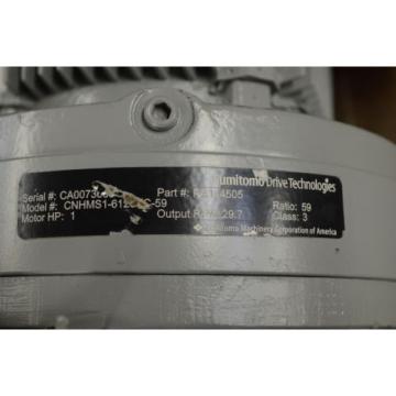 Sumitomo Gear Motor CNHMS1 6120YC-59 1 HP 297 RPM