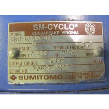 SUMITOMO CNH-6125Y-87 SM-CYCLO 87:1 RATIO SPEED REDUCER GEARBOX REBUILT