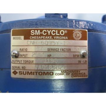 Sumitomo SM-Cyclo Reducer CNH-6095Y-17 Ratio 17 to 1  204 Input HP NWOB