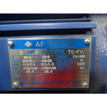 Sumitomo TC-FV CNVMS1-6095YB-AV-21 Motor 1 HP Ratio 21 633 Output RPM