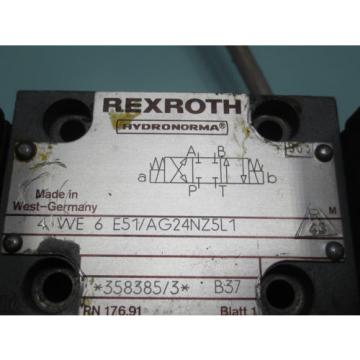 REXROTH HYDRONORMA  VALVE 4 WE6 E51/AG24NZ5L1 43 4WE6E51/AG24NZ5L143