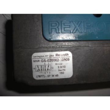 REXROTH GS-020062-00909 PNEUMATIC VALVE CERAM USED