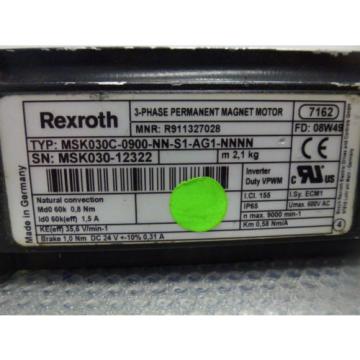 Rexroth MSK030C-0900-NN-S1-AG1-NNNN, 3-Phase Permanent Magnet Motor with brake