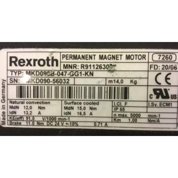 REXROTH Permanent Magnet Motor / MKD090B-047-GG1-KN