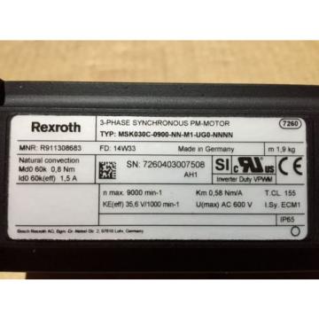 Bosch Rexroth MSK030C-0900-NN-M1-UG0-NNNN Servomotor MNR: R911308683