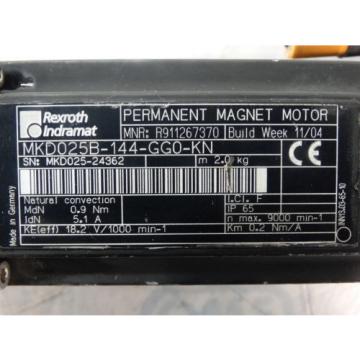 Rexroth Indramat Permanent Magnetic Motor MKD025B-144-GG0-KN W/Duratrue Gearhead