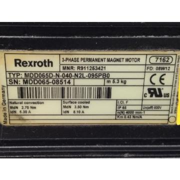 REXROTH 3~ PERMANENT-MAGNET-MOTOR lt;gt; MDD065D -N-040-N2L-095PB0