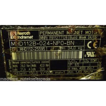 Indramat Rexroth Perm Mag Motor MHD112B-024-NP0-BN_R911277128_MHD112B024NP0BN