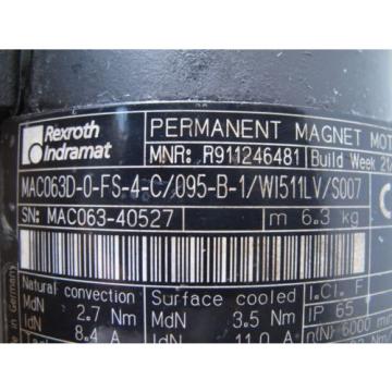 REXROTH INDRAMAT MAC063D-0-FS-4-C/095-B-1 PERMANET MAGNET MOTOR, Origin