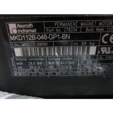 origin Rexroth Indramat Servo Motor with Brake - MKD-112B-048-GP1-BN