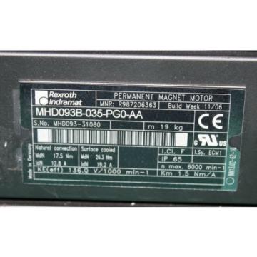 Rexroth, MHD093B-035-PG0-AA, Permanent Magnet Motor