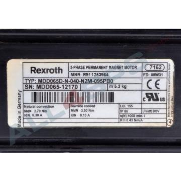 BOSCH REXROTH INDRAMAT DREHSTROMSERVOMOTOR, MDD065D-N-040-N2M-095PB0 GEBRAUCHT