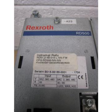 Rexroth Indramat RD500 RD521-4B-015-L-NN-FW CFG-RD500-NN-NN Servo Drive Control