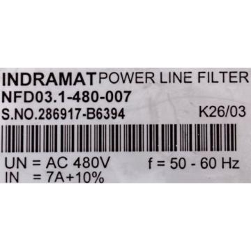 NFD031-480-007 POWER LINE FILTER REXROTH INDRAMAT ID4438