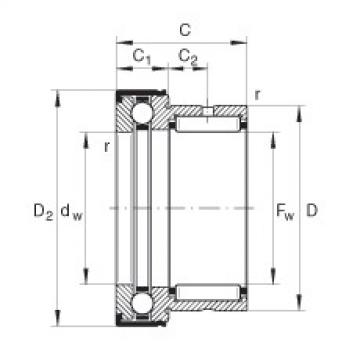 FAG Needle roller/axial ball bearings - NKX25-Z-XL