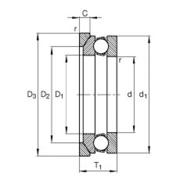 FAG Axial deep groove ball bearings - 53314 + U314