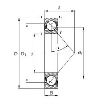 FAG Angular contact ball bearings - 71812-B-TVH