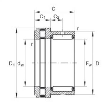 FAG Needle roller/axial cylindrical roller bearings - NKXR17-XL