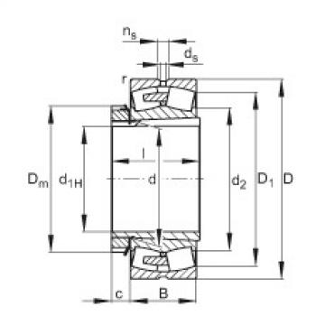 FAG Spherical roller bearings - 23076-BEA-XL-K-MB1 + H3076-HG