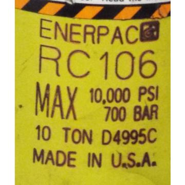 1 USED ENERPAC P18 w/ENERPAC RC-106 HYDRAULIC HAND PUMP ***MAKE OFFER***