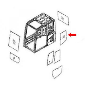 20Y-54-A5120 Rear LH Side Glass Fits Komatsu Excavator PW170ES-6K PC300-6, PC16