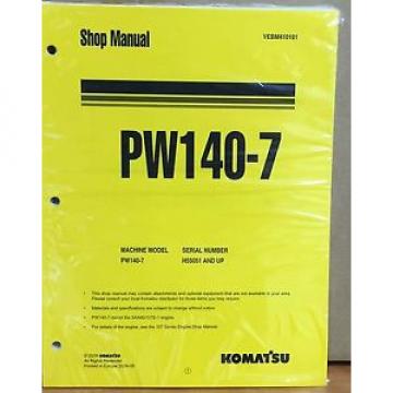 Komatsu Service PW140-7 Excavator Shop Manual NEW REPAIR