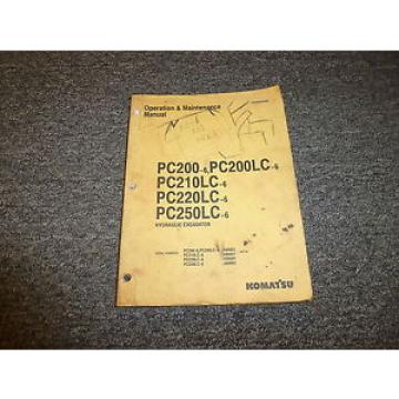 Komatsu PC200-6 PC200LC-6 PC210LC-6 Hydraulic Excavator Owner Operator Manual