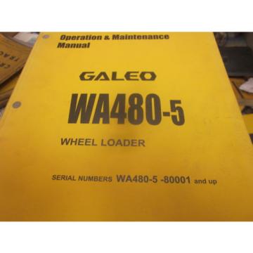 Komatsu WA480-5 Wheel Loader Operation &amp; Maintenance Manual S/N 80001 &amp; Up