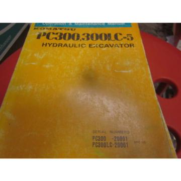 Komatsu PC300 PC300LC-5 Excavator Operation &amp; Maintenance Manual 1989