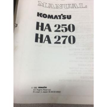 KOMATSU HA250 HA270 Articulated Dump Truck Shop Manual / Service Repair