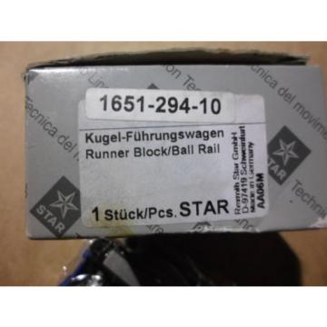 NIB REXROTH Star Runner Block / Ball Rail 1651 294 10  1651-294-10