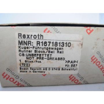 Bosch Rexroth R167181310 Runner Block Ball Rail Carriage